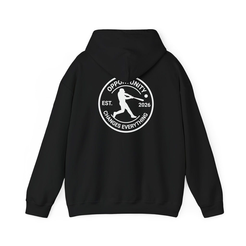 300 Club Baseball Hoodie — "Opportunity Changes Everything" Graphic Pullover