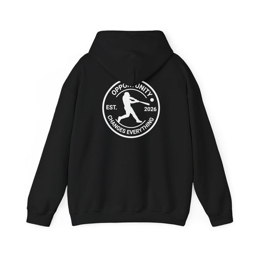 300 Club Baseball Hoodie — "Opportunity Changes Everything" Graphic Pullover