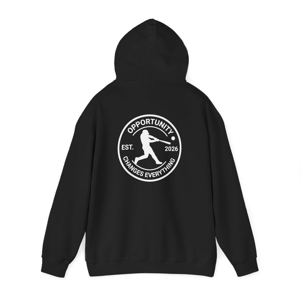 300 Club Baseball Hoodie — "Opportunity Changes Everything" Graphic Pullover